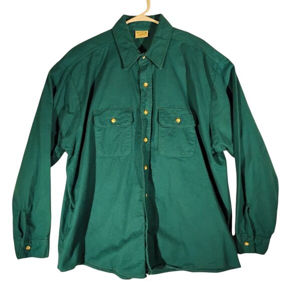 Five Brother vintage chamois shirt mens 2XL XXL aqua long sleeve button - Picture 1 of 8